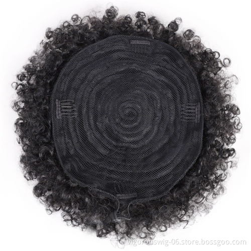Vigorous Synthetic Afro Puff Drawstring Ponytail Short Kinky Curly Hair Bun Extension Donut Chignon Hair Pieces Four Clips